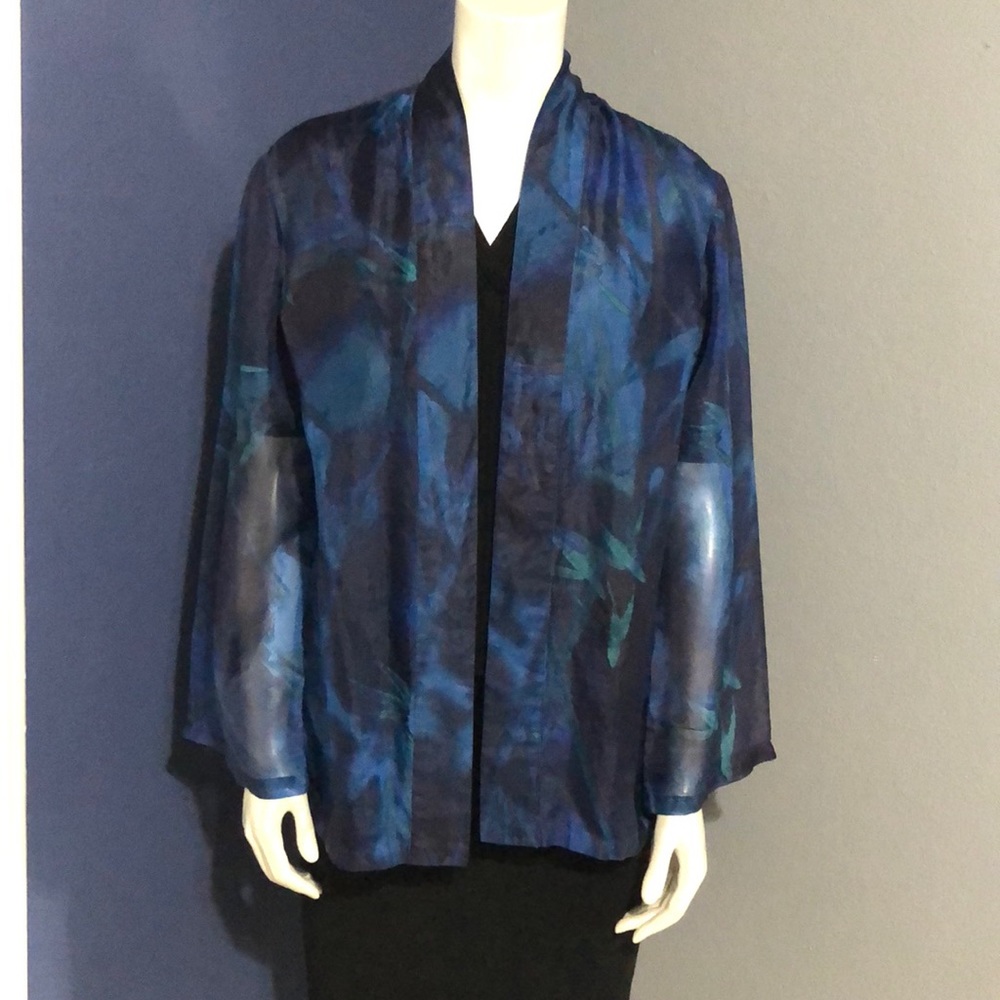 Chico’s Silk Sheer Open Jacket